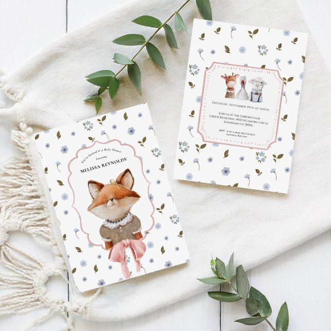 Invitación Silvicultura caprichosa | Baby Shower de animales  (Subido por el creador)