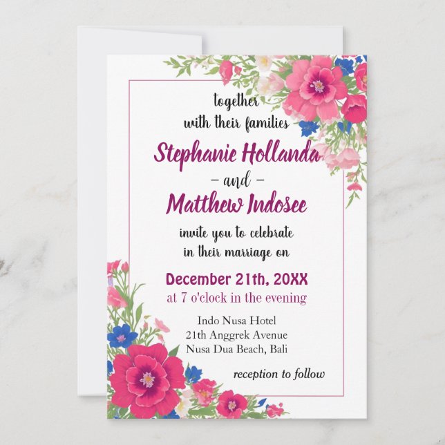 Invitación Simbolismo inmaduro en celebración Boda (Anverso)