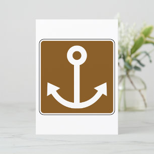 Invitación Símbolo de ancla náutica Señal de marina marrón
