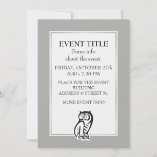 Invitación Símbolo de búho negro