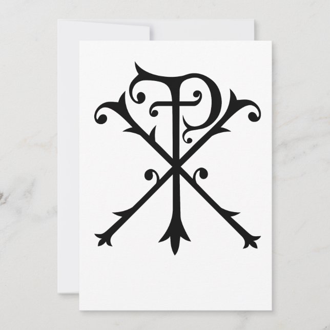 Invitación Símbolo de Chi Rho de Cristo cristiano Inspirador (Anverso)