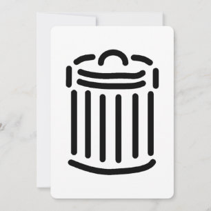 Invitación Símbolo de Cubo de Basura Negro