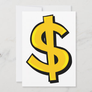 Invitación Símbolo de dólar amarillo