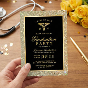 Invitación Símbolo de graduación de la escuela de enfermería 