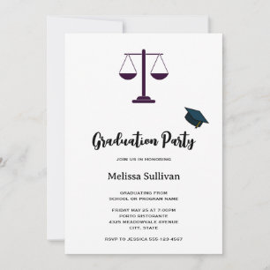 Invitación Símbolo de graduación de la ley legal de las escal