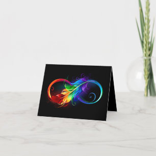 Invitación Símbolo de infinito con pluma de arcoíris