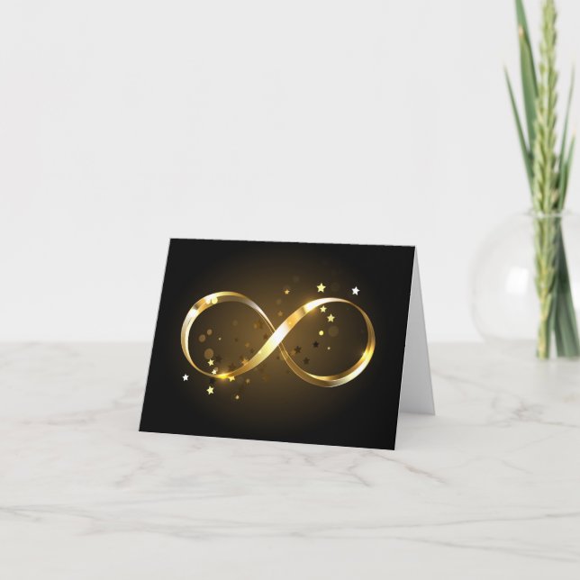 Invitación Símbolo de infinito dorado (Anverso)