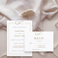 Símbolo de infinito Monograma Bodas RSVP Gris Blan