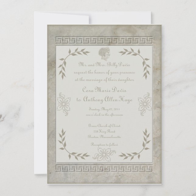 Invitación Símbolo de la diosa Juno para matrimonio: invitaci (Anverso)
