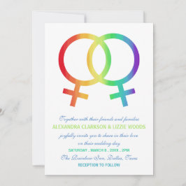 Invitación Símbolo de la Venus Arcoiris | Boda lesbiana