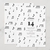 Símbolo de notas musicales en blanco y negro Parti