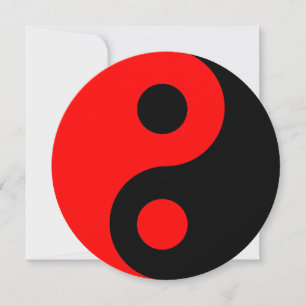 Invitación Símbolo de Yin Yang rojo y negro Cumpleaños