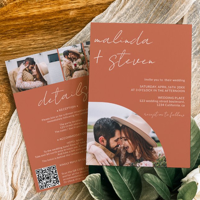Invitación Símbolo del guión de los nombres boho 4 foto todo  (Subido por el creador)