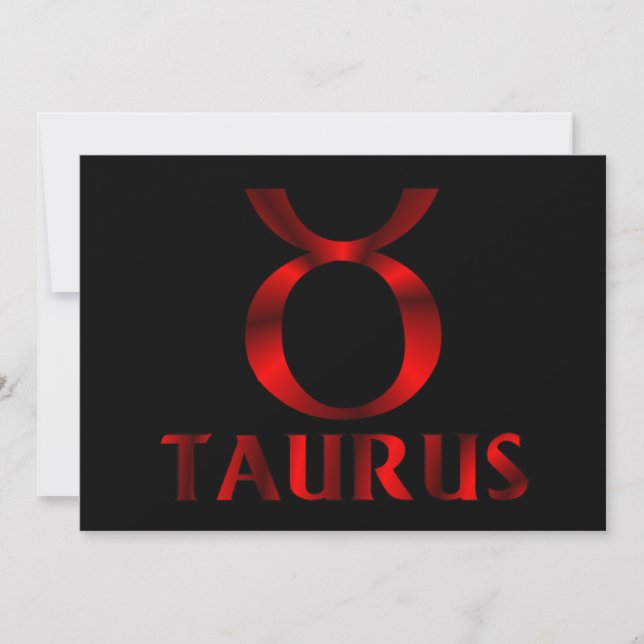Invitación Símbolo del horóscopo tauro rojo (Anverso)