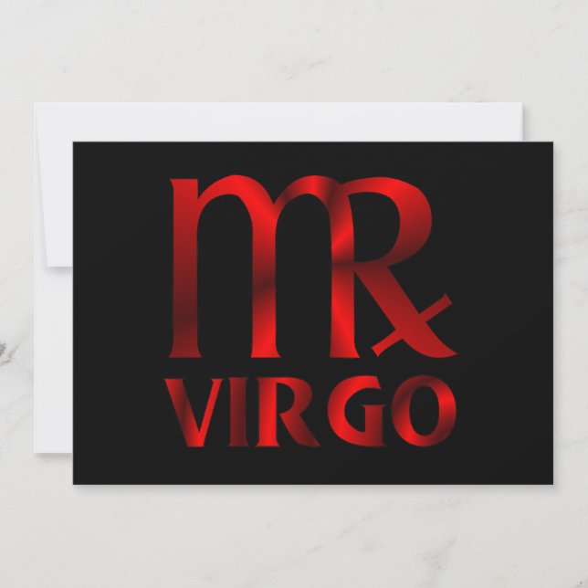 Invitación Símbolo del horóscopo virgo rojo (Anverso)