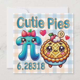 Invitación Símbolo divertido "Cutie Pies" Cute Pi y Pie Pun