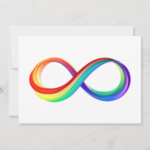 Invitación Símbolo infinito arcoiris en capas