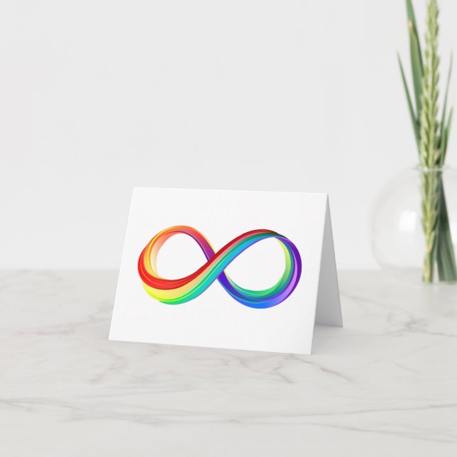 Invitación Símbolo infinito arcoiris en capas (Anverso)