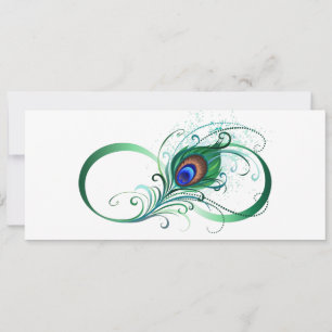 Invitación Símbolo infinito con pluma de pavo real
