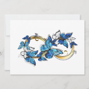 Invitación Símbolo infinito de mariposas Morpho azules