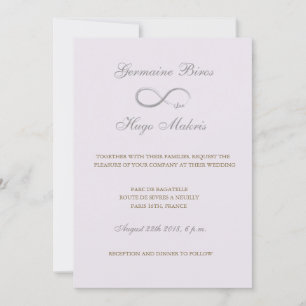 Invitación Símbolo infinito lilac oro gris elegante boda