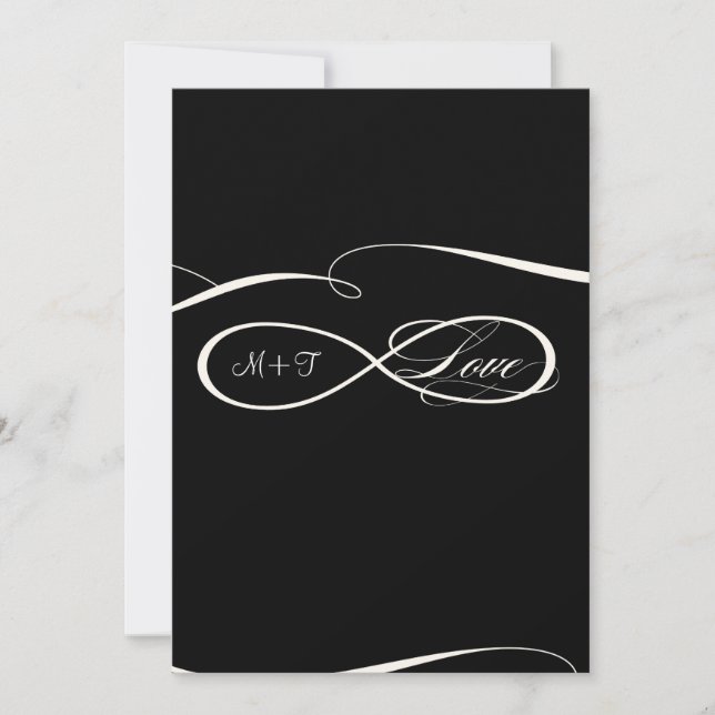 Invitación Símbolo infinito Rótulo Bodas de amor infinitos De (Anverso)