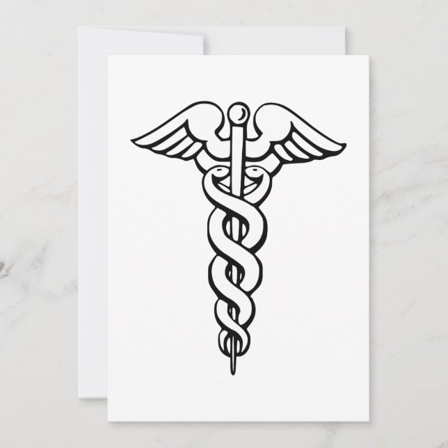 Invitación Símbolo médico de Caduceus (Anverso)