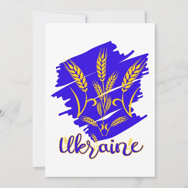 Invitación Símbolo nacional ucraniano tryzub hecho de oído de (Anverso)