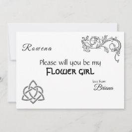 Invitación Símbolos celtas y follaje sobre blanco