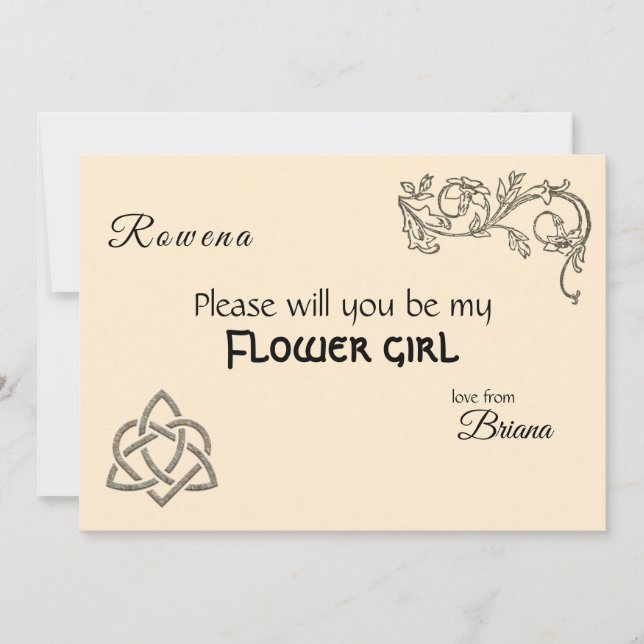 Invitación Símbolos celtas y follaje sobre crema (Anverso)