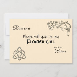 Invitación Símbolos celtas y follaje sobre crema