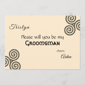 Invitación Símbolos celtas y follaje sobre crema