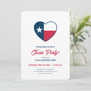 Invitación Símbolos de Texas, Bandera de Texas, corazón