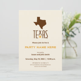 Invitación Símbolos de Texas, Estado de Texas, marrón