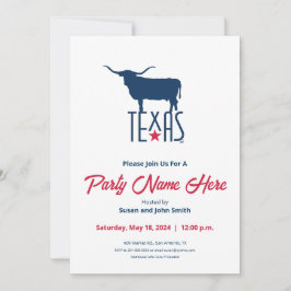 Invitación Símbolos de Texas, Longhorn, marina