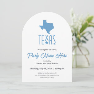 Invitación Símbolos de Texas, Texas, azul