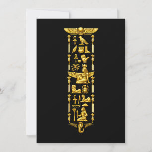 Invitación Símbolos dorados del antiguo Egipto – Jeroglíficos