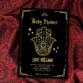 Invitación Símbolos vintage de arte bohemio ducha de bebé