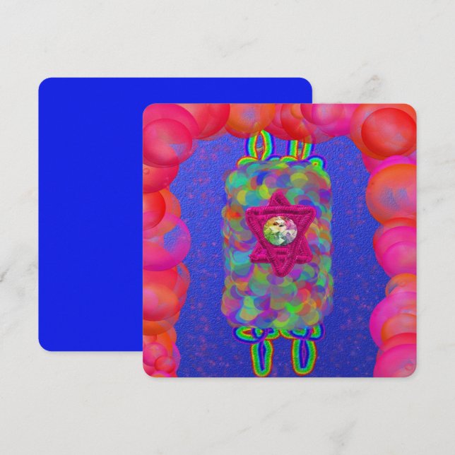 Invitación Simchat Torah Shmini Atzeret burbubbles sukkah Tor (Anverso / Reverso)