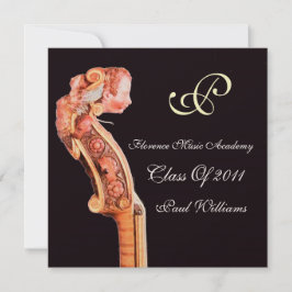 INVITACIÓN SIMFONÍA MÚSICA CLÁSICA GRADUACIÓN MONOGRAMA