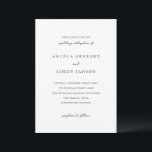 Invitación Simón Simple Elegante Boda<br><div class="desc">Elegante invitación de boda con un diseño sencillo con sus detalles en fuentes de séricos y guiones.</div>