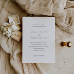 Invitación Simón Simple Elegante Boda<br><div class="desc">Elegante invitación de boda con un diseño sencillo con sus detalles en fuentes de séricos y guiones.</div>