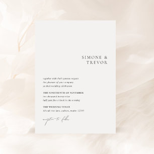 Invitación Simone Minimal Modern Boda