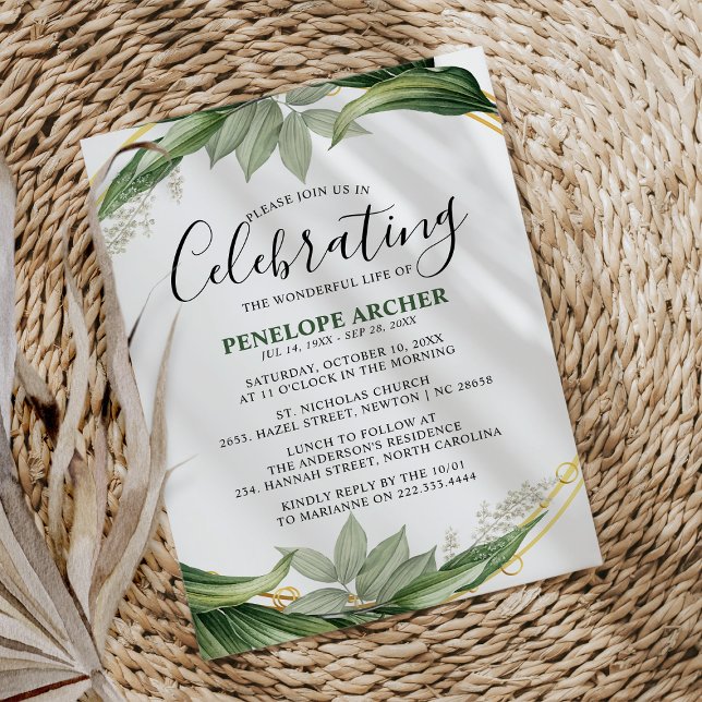 Invitación Simpatía Elegante Monumento al Foliage Botánico (Subido por el creador)