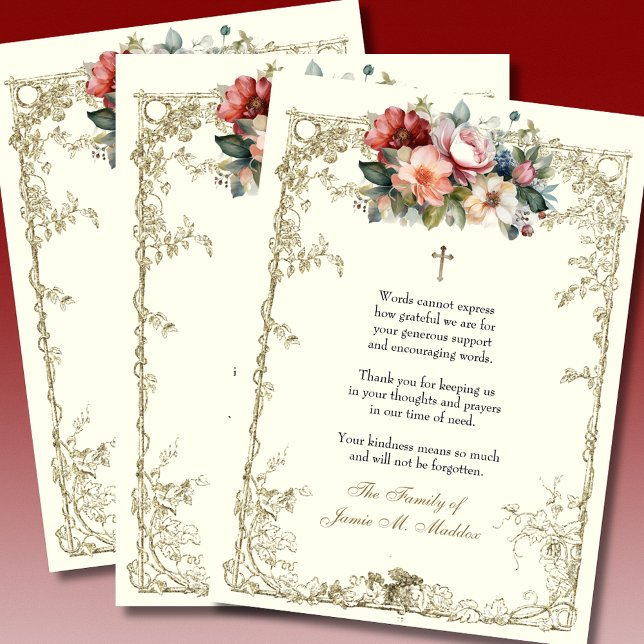 Invitación Simpatía en memoria de funerales florales cristian (Subido por el creador)