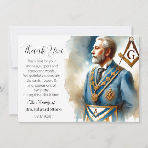 Invitación Simpatía Funeral Masón Libre Gracias