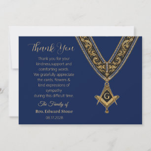 Invitación Simpatía Funeral Masonería Gracias