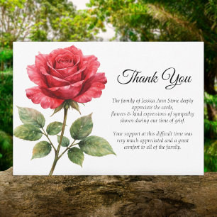 Invitación Simpatía Rosa Roja Arreglos Florales Funeral Graci