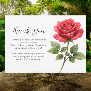 Invitación Simpatía Rosa Roja Arreglos Florales Funeral Graci