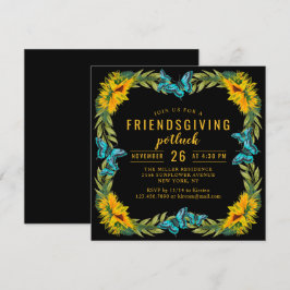 Invitación Simpática Potluck Dinner Watercolor Sunflowers
